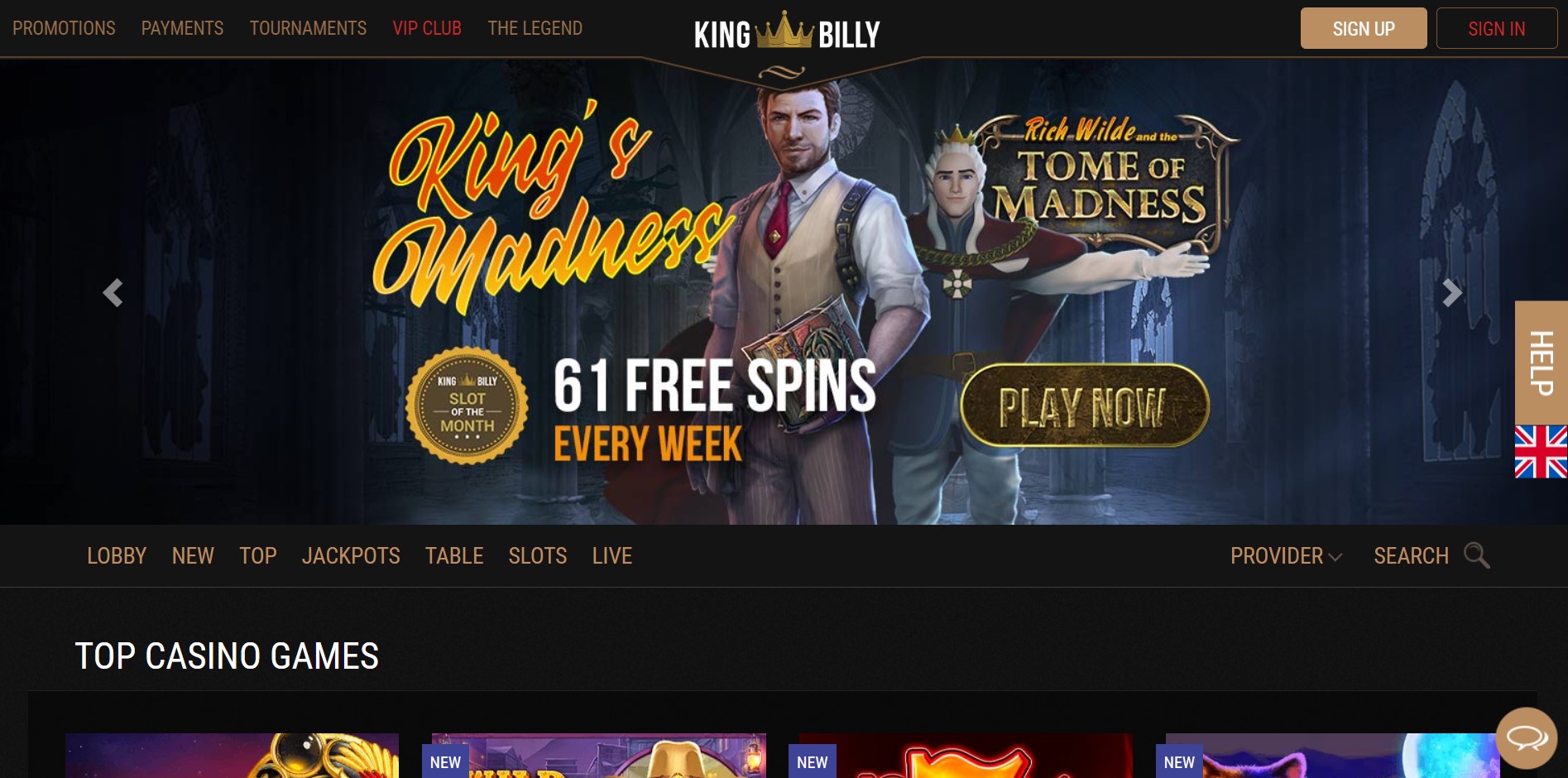 King Billy Free Spins