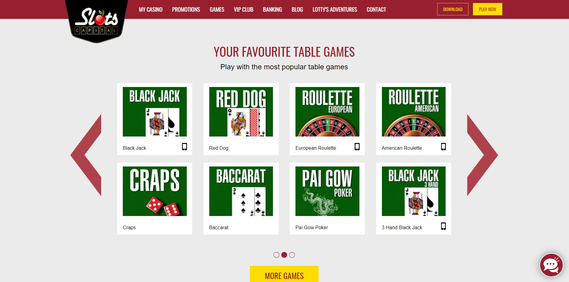 Slots Capital Table Games