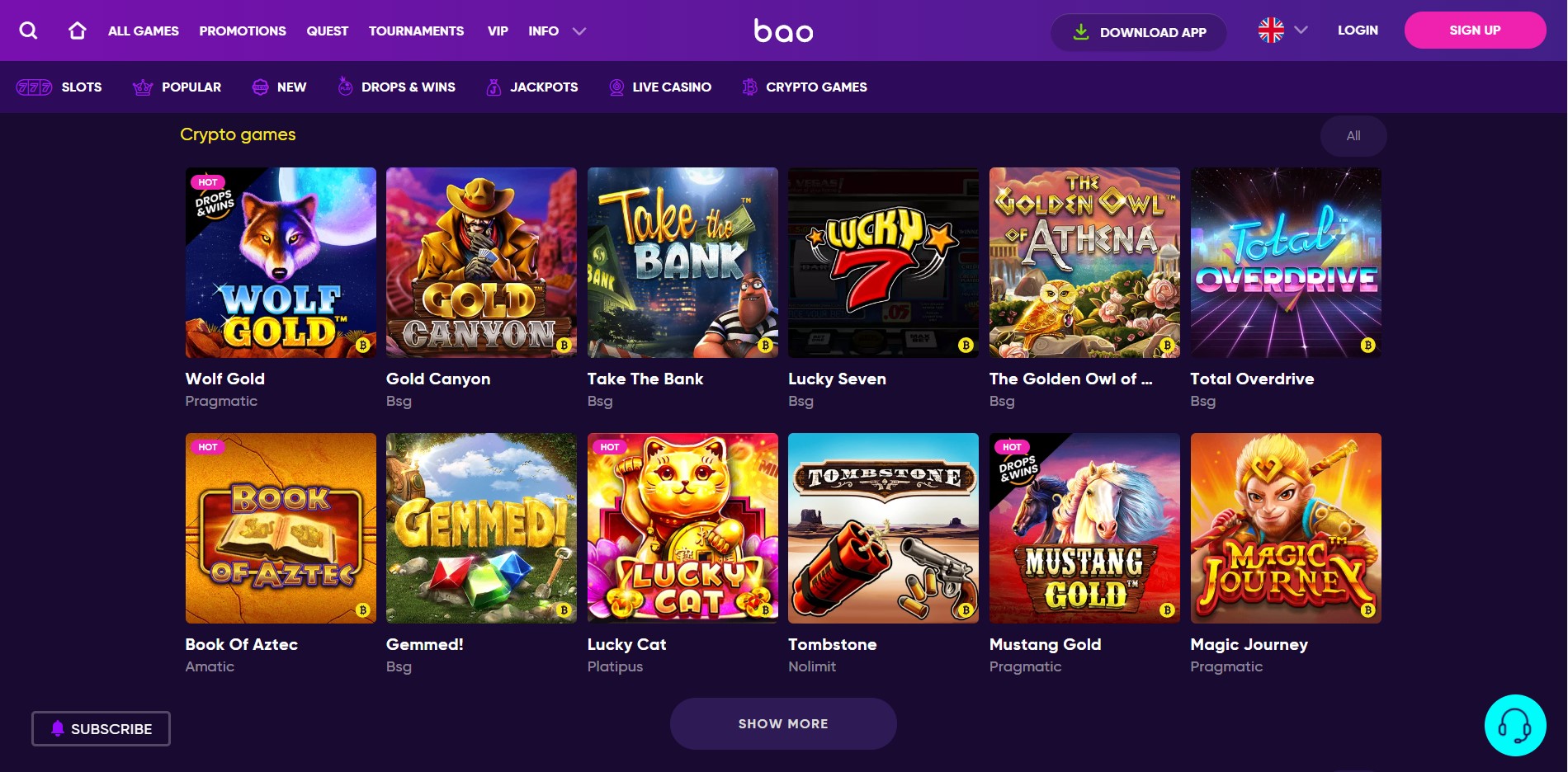 Bao Casino Crypto Games