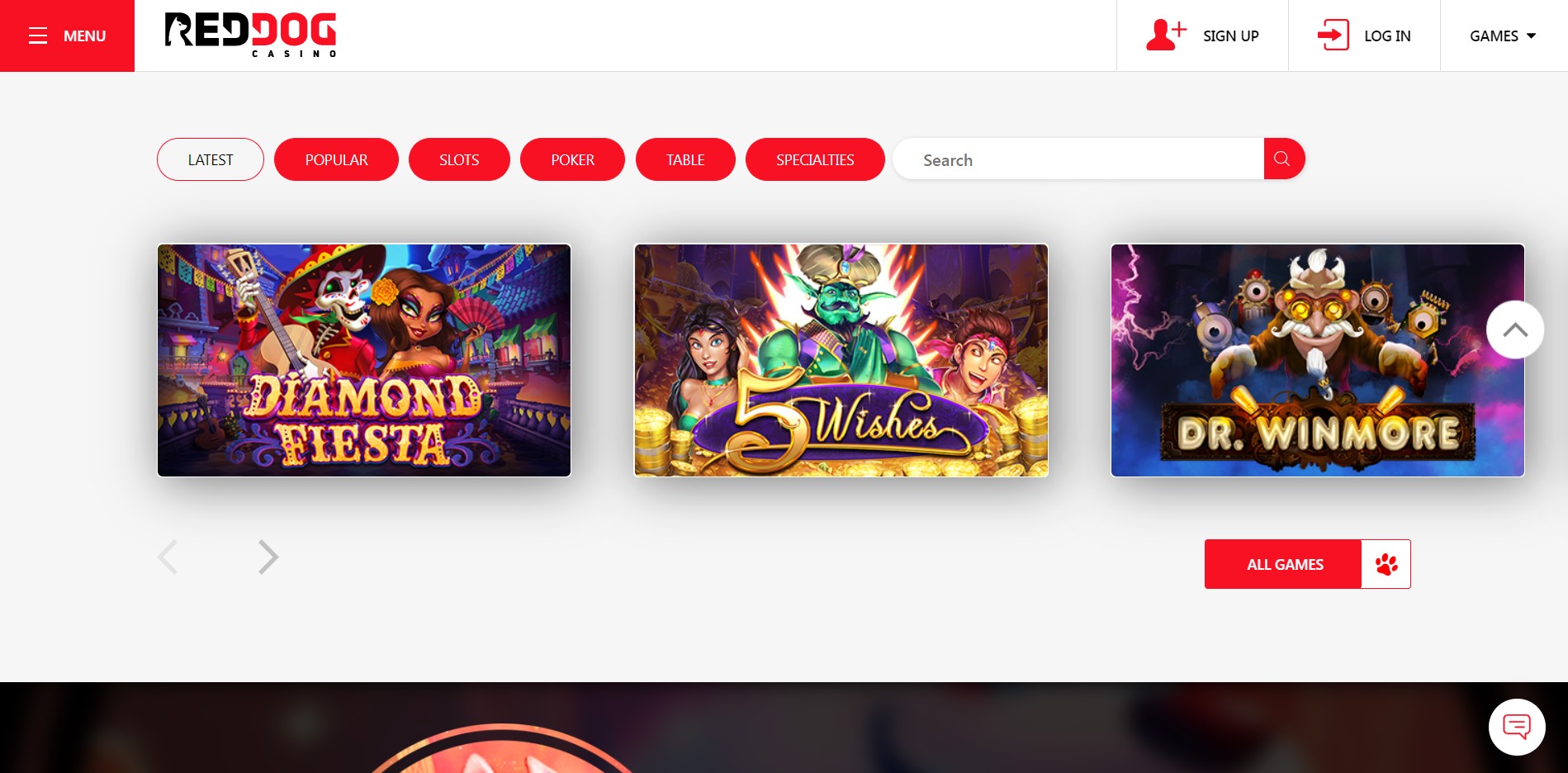 Red Dog Casino Latest Games