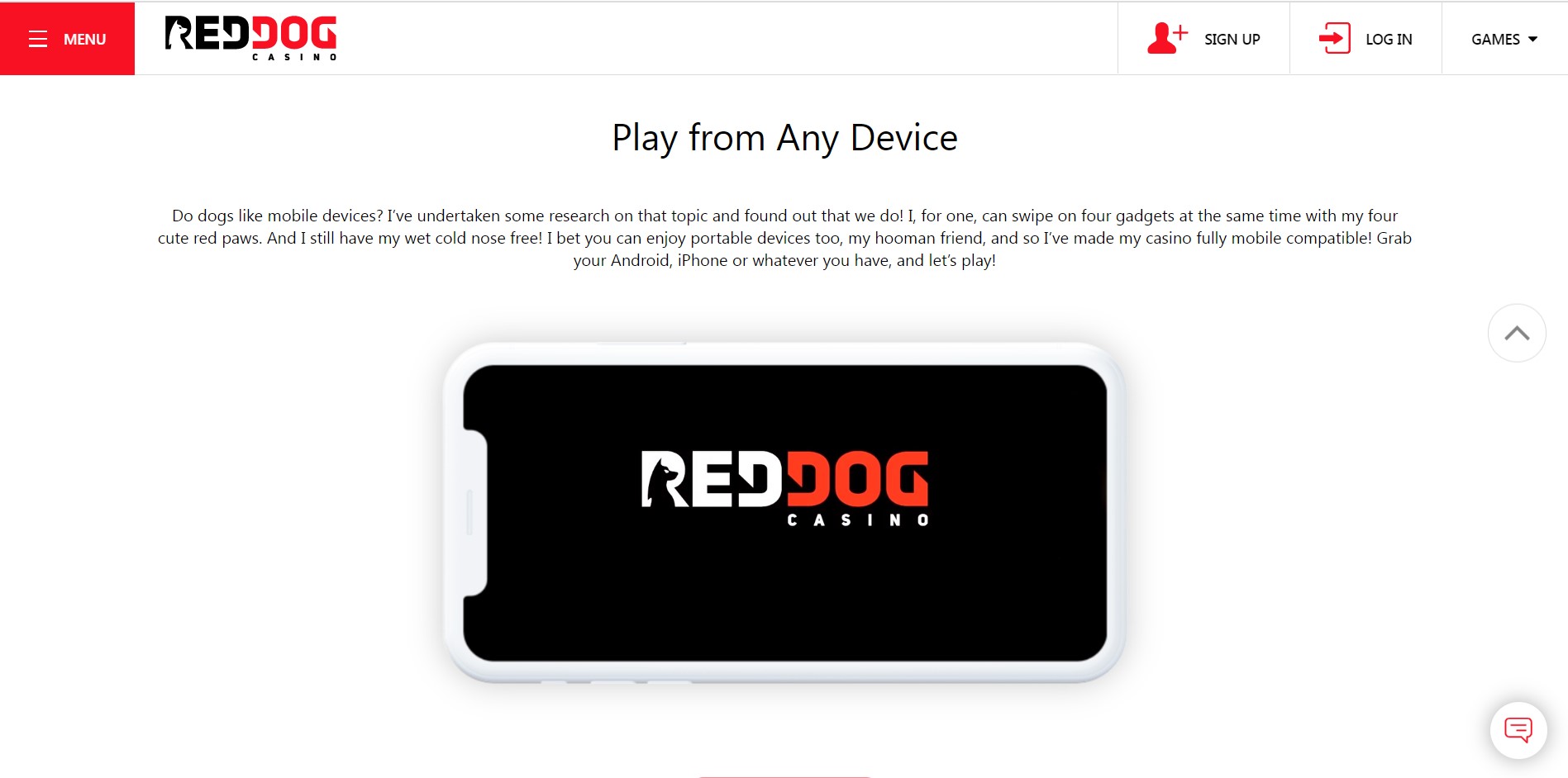 red dog casino free spin