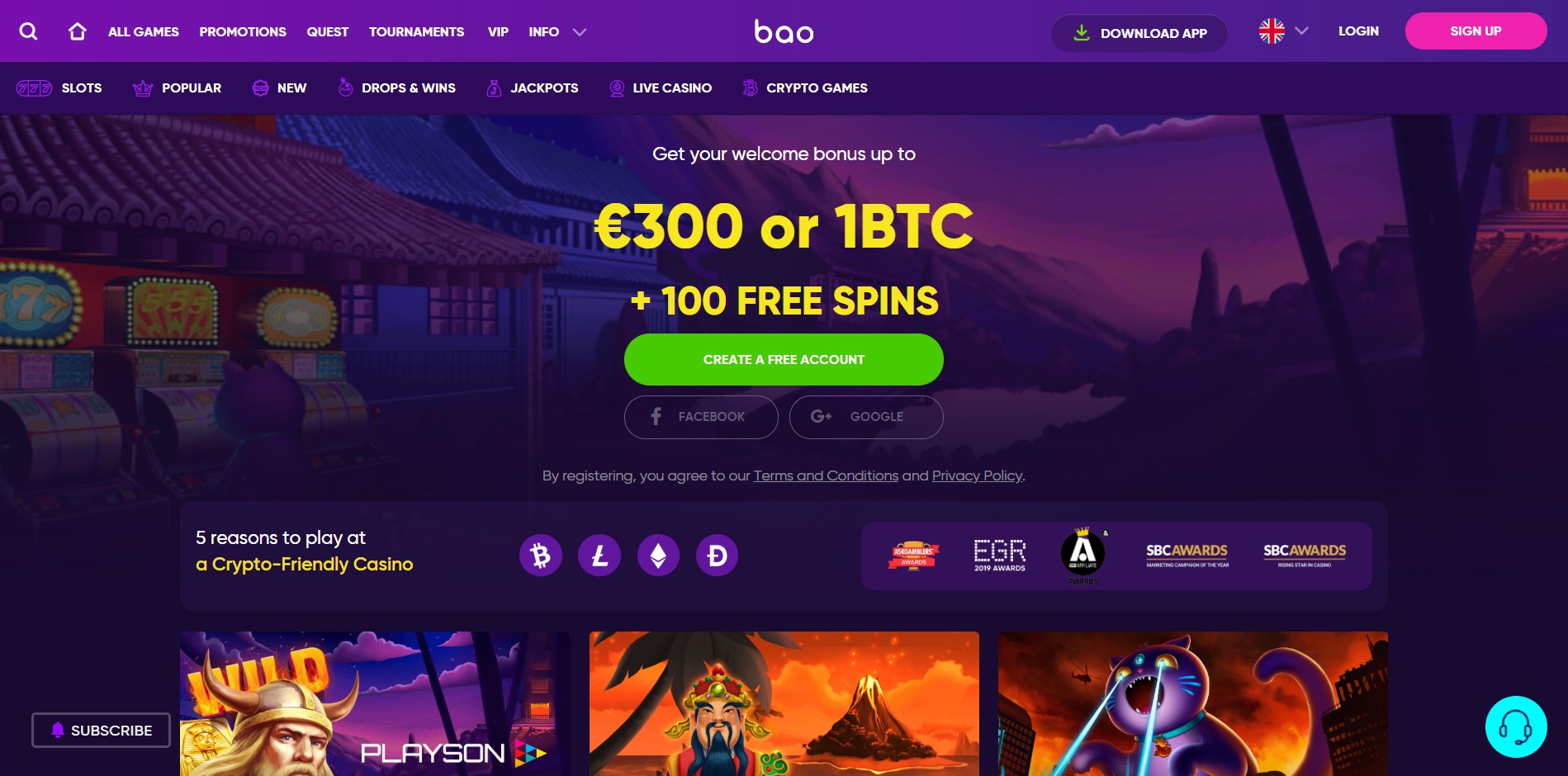 Bao Casino Homepage