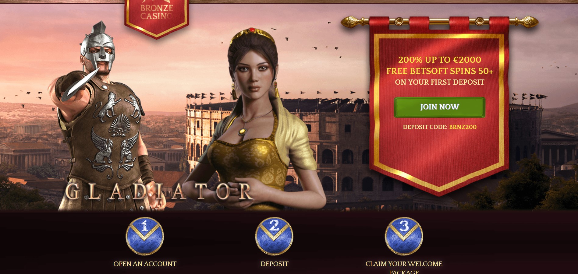 Bronze Casino Homepage