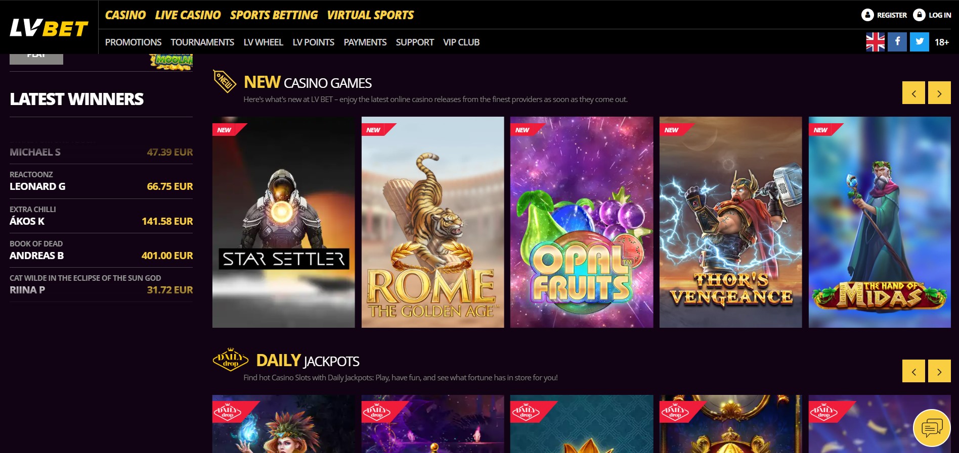 LVBet New Casino Games