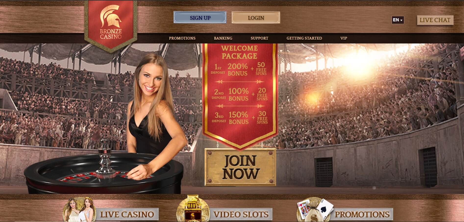 Bronze Casino Welcome Package