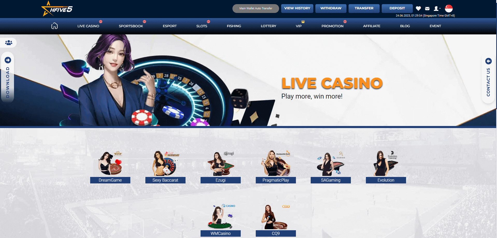 Hfive5 Live Casino