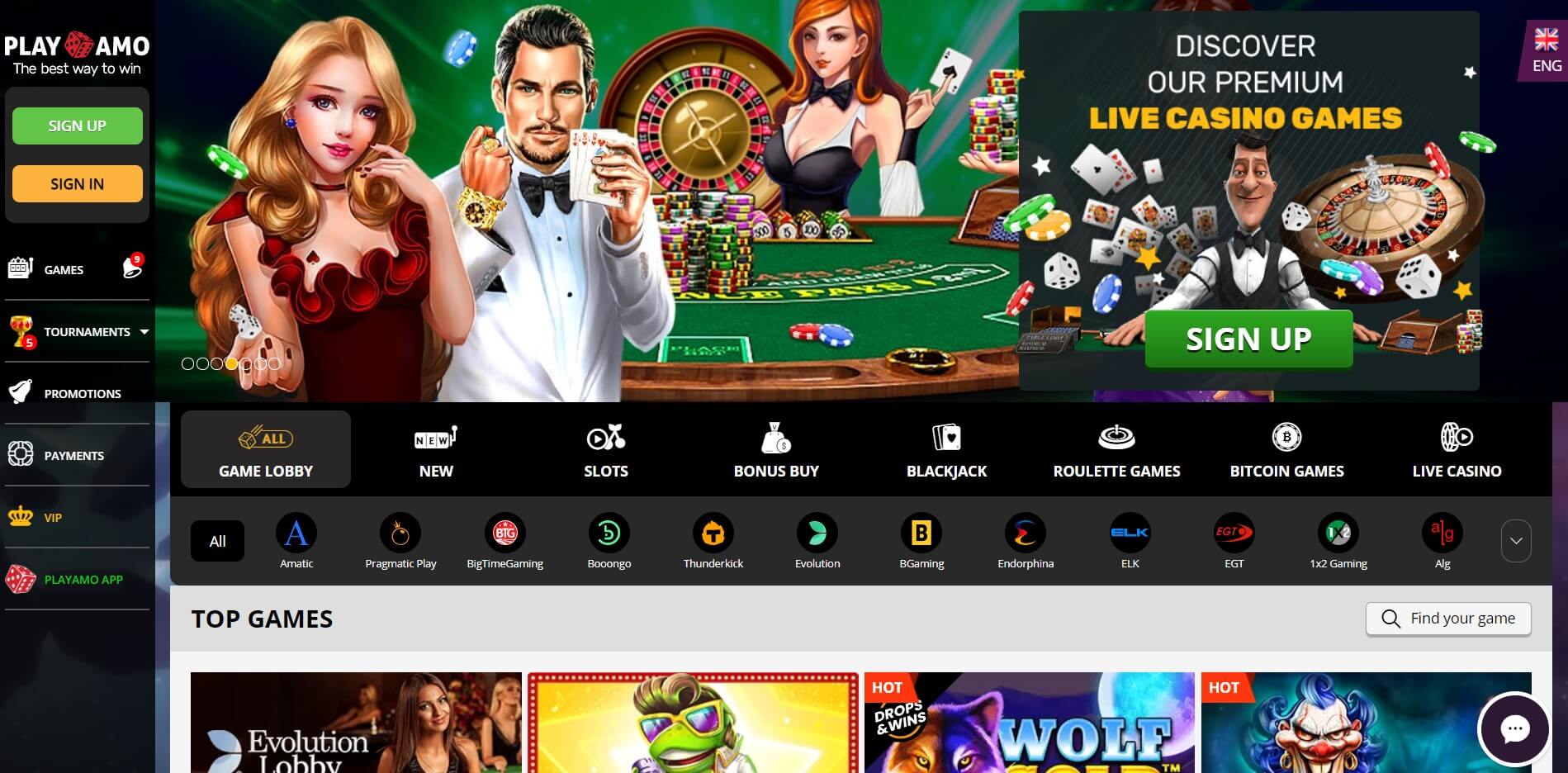 PlayAmo Live Casino Games