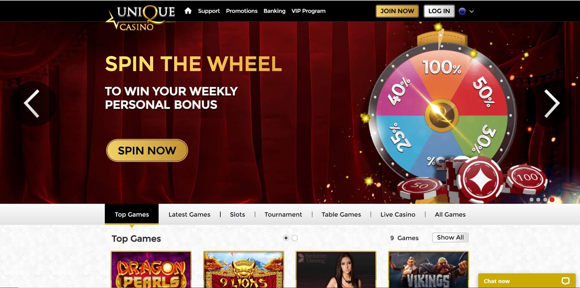 Unique Casino Spin The Wheel