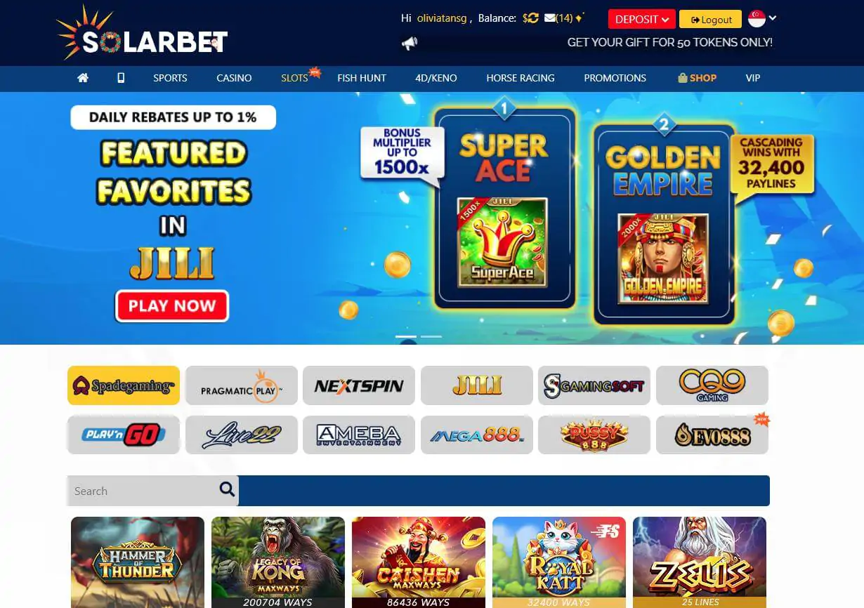 Solarbet casino games