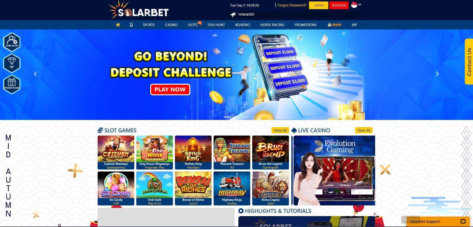 solarbet homepage
